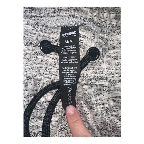 RBX Active Mens Black/White Comfort Fit Joggers, Medium - Picture 3 of 8